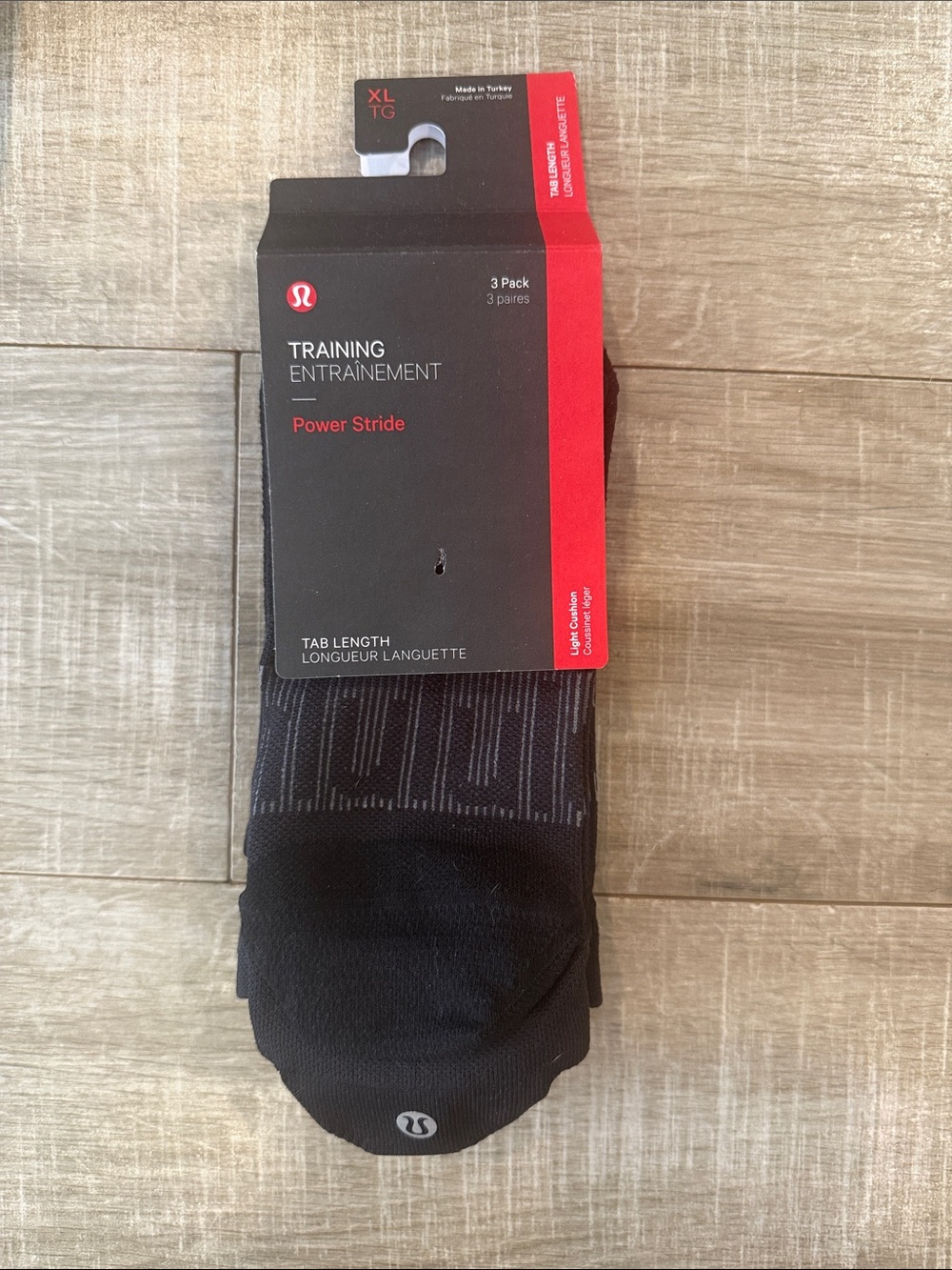 lululemon athletica Men’s Training Power Stride Socks - Black size XL NWT